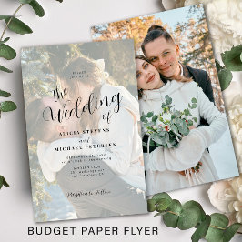 Enkel elegant fotografisk bröllopsinbjudan till bu flygblad