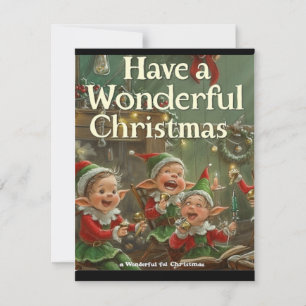 Enkel Elegant fyra äldre som sjunger julkort Anteckningskort