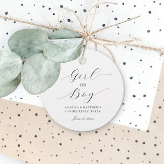 Enkel Elegant Gender  Visa Party Gåvor Etiketter
