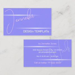 Enkel Elegant Girly Lila Linjer Siganture Luxury Visitkort