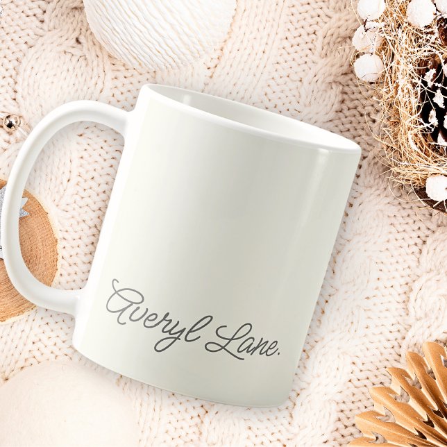 Enkel Elegant Girly Script Calligraphy Namn Kaffemugg (Skapare uppladdad)