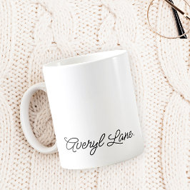 Enkel Elegant Girly Script Calligraphy Namn Kaffemugg