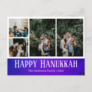 Enkel Elegant Glad Chanukka familjefoto Helg Vykort