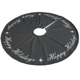 Enkel Elegant Glad helg Svartvitt Julgransmatta Fleece