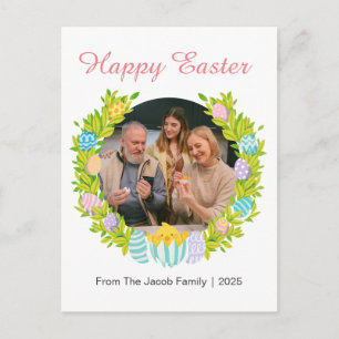 Enkel Elegant Glad Påsk familj en bild Helg Vykort