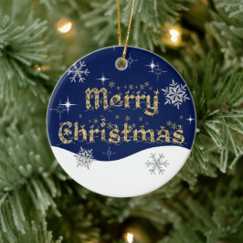 Enkel Elegant Gnillande julafton Glitter Gnistra Julgransprydnad Keramik