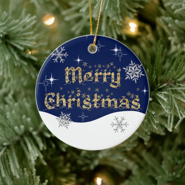 Enkel Elegant Gnillande julafton Glitter Gnistra Julgransprydnad Keramik (Träd)