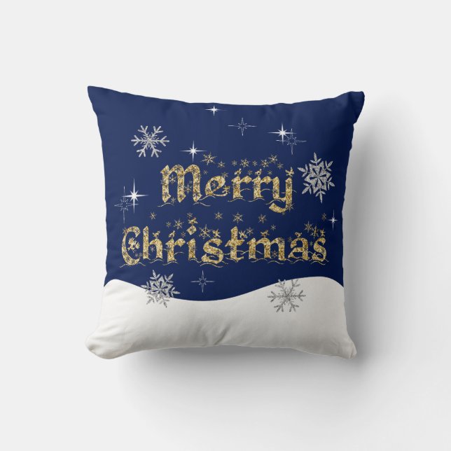 Enkel Elegant Gnillande julafton Glitter Gnistra Kudde (Framsida)