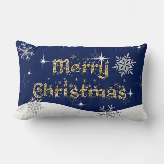 Enkel Elegant Gnillande julafton Glitter Gnistra Lumbarkudde (Framsida)