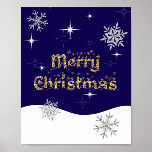 Enkel Elegant Gnillande julafton Glitter Gnistra Poster