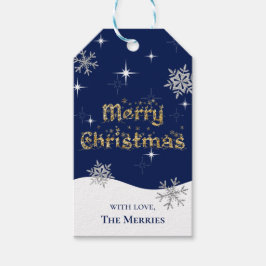 Enkel Elegant Gnillande julafton Glitter Gnistra Presentetikett