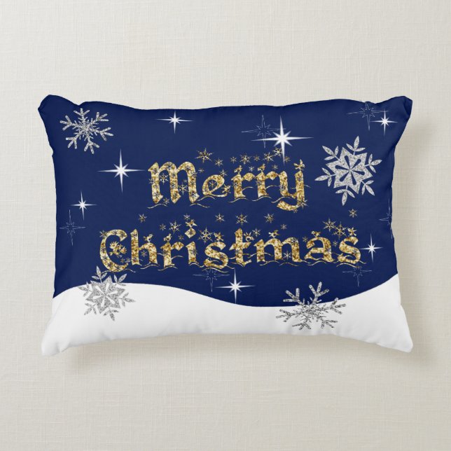 Enkel Elegant Gnillande julafton Glitter Gnistra Prydnadskudde (Framsidan)