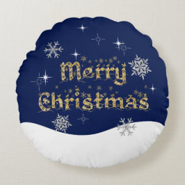 Enkel Elegant Gnillande julafton Glitter Gnistra Rund Kudde