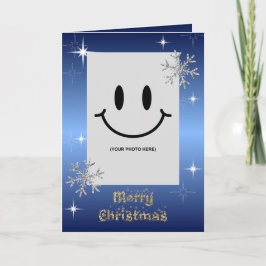 Enkel Elegant - Gnillande julfoto Glitter Kort