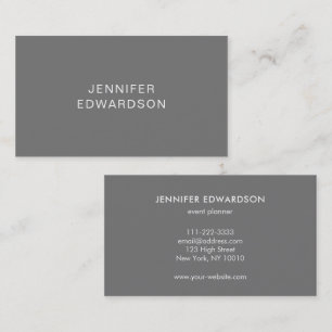 Enkel elegant grå minimalistisk professionell visitkort