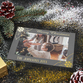 Enkel Elegant Grå Poinsettia Jul Foto