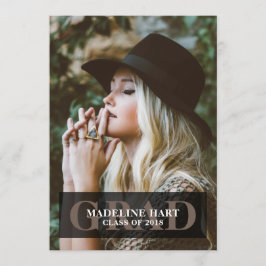 Enkel Elegant - Grad Overlay Namn| Foto Inbjudningar