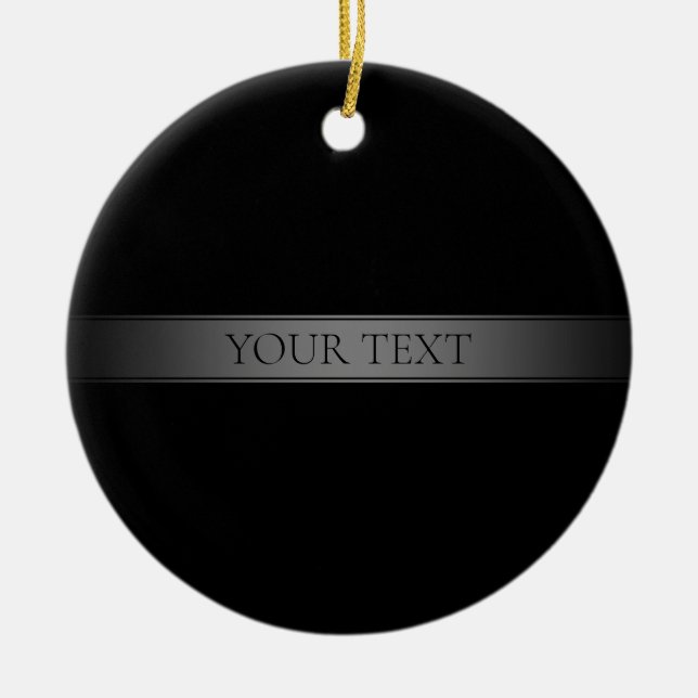 Enkel Elegant Gradient Rand Redigerbar Färg Julgransprydnad Keramik (Framsidan)