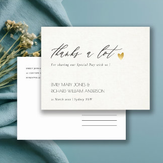 ENKEL ELEGANT GRÅTT GULD-POGRAFI TACK VYKORT