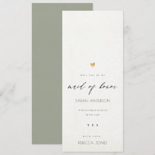 ENKEL ELEGANT GRÅTT GULD TYPOGRAFI maid of honor Inbjudningar