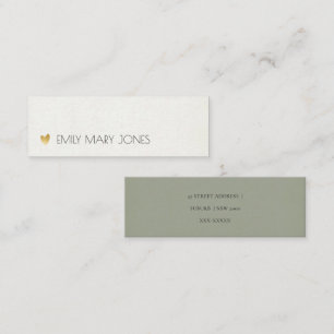 ENKEL ELEGANT GRÅTT TYPOGRAFI ADRESS MINI VISITKORT