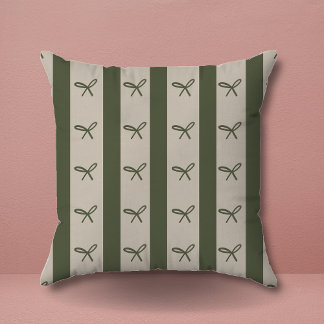 Enkel Elegant Greenery Coquette Bows Mönster Kudde