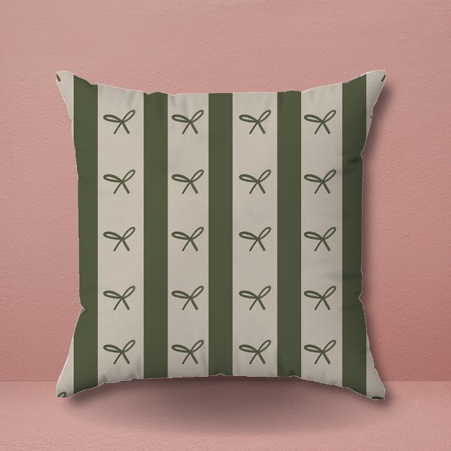 Enkel Elegant Greenery Coquette Bows Mönster Kudde (Skapare uppladdad)