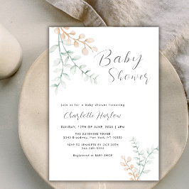 Enkel Elegant Greenery Eucalyptus Baby Shower Inbjudningar