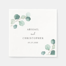 Enkel Elegant Greenery Rustic Eucalyptus Bröllop Pappersservett