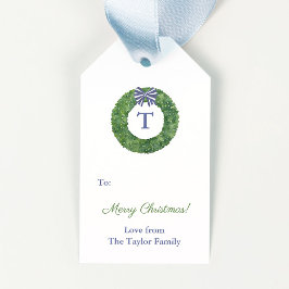 Enkel Elegant Greenery Wandey God jul Presentetikett