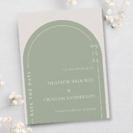 Enkel Elegant Grönt Bröllop spara datum