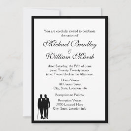 Enkel Elegant Groom och Groom Gay Bröllop Inbjudningar