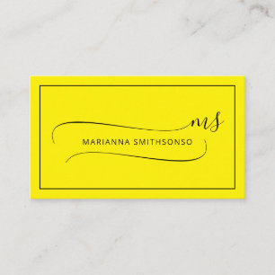 Enkel Elegant gul Minimalistisk Två Monogram Visitkort