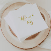 Enkel Elegant Guld Bröllop Napkins