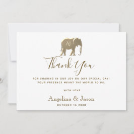 Enkel Elegant Guld Bröllop Tack Kort