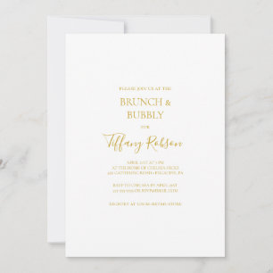 Enkel Elegant Guld Brunch och bubbeldusch Inbjudningar