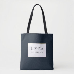 Enkel Elegant Guld Deep Navy Blue Bridesmaid Tygkasse
