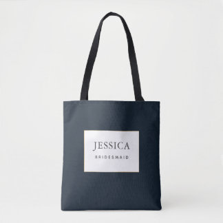 Enkel Elegant Guld Deep Navy Blue Bridesmaid Tygkasse