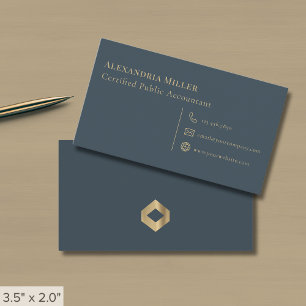 Enkel Elegant Guld Diamond-Logotyp Visitkort