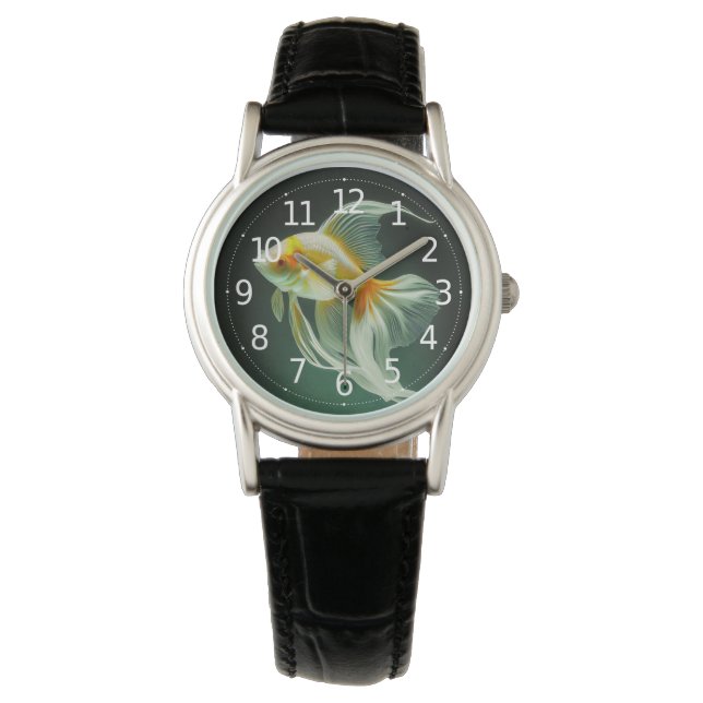 Enkel Elegant Guld fisk Digital Konst | Armbandsur (Framsida)