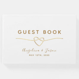 Enkel Elegant Guld Foil Bröllop Gästböcker