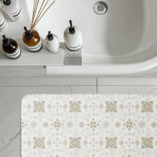 Enkel Elegant Guld folkmun Mönster Badrumsmatta