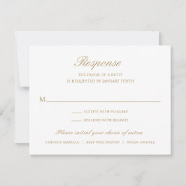 Enkel Elegant Guld Forme Traditional Bröllop OSA Kort