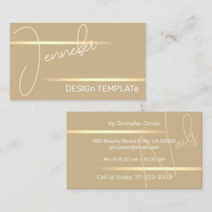 Enkel Elegant Guld Golden Linjer Siganture Luxury Visitkort