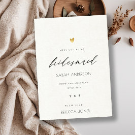 ENKEL ELEGANT GULD GRÅTT TYPOGRAFI BRIDESMAID INBJUDNINGAR