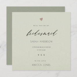 ENKEL ELEGANT GULD GRÅTT TYPOGRAFI BRIDESMAID INBJUDNINGAR