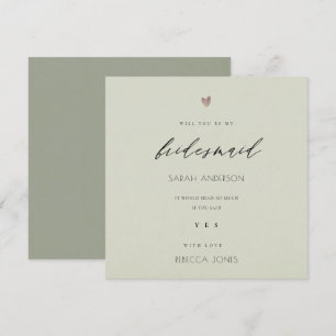 ENKEL ELEGANT GULD GRÅTT TYPOGRAFI BRIDESMAID INBJUDNINGAR