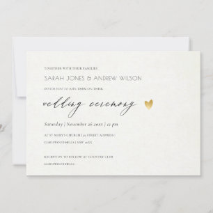 ENKEL ELEGANT GULD GRÅTT TYPOGRAFI BRÖLLOP INBJUDNINGAR