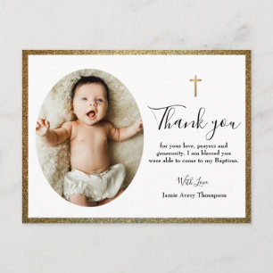 Enkel Elegant Guld Kor Baby-baptism Vykort