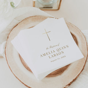 Enkel Elegant Guld Kor-baptism Christening Pappersservett